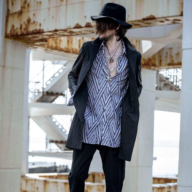 フリンジJQストライプロングシャツ