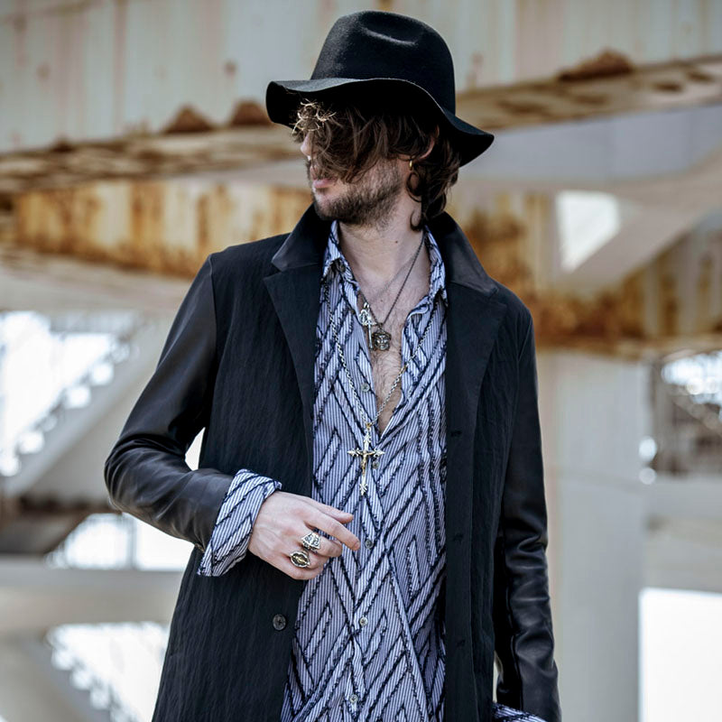 フリンジJQストライプロングシャツ