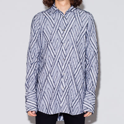 フリンジJQストライプロングシャツ