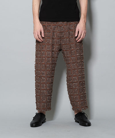 Fringe Check Sarouel Baggy Trousers