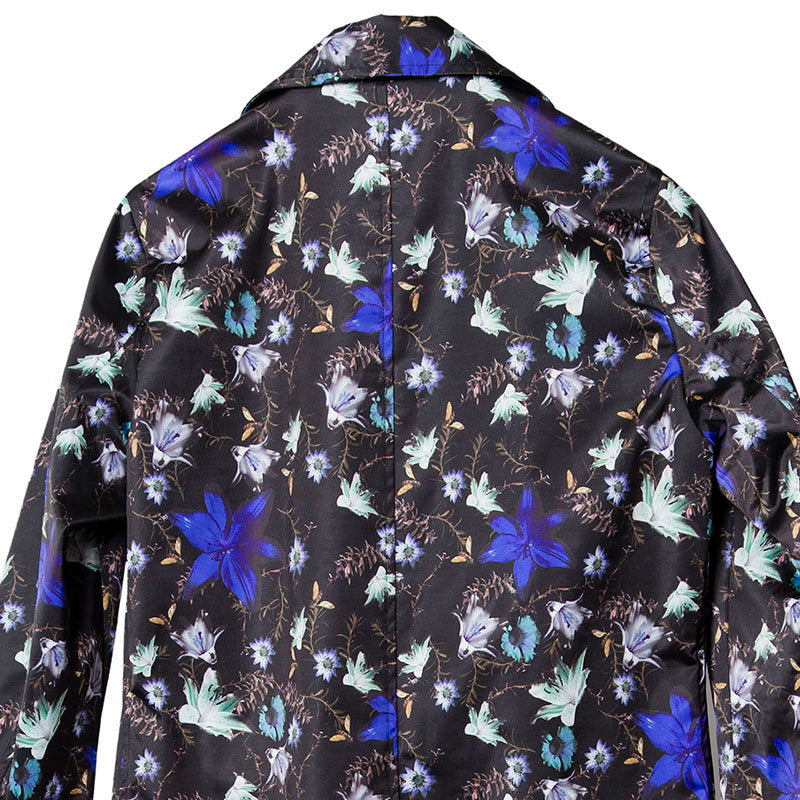 Flower print trench coat