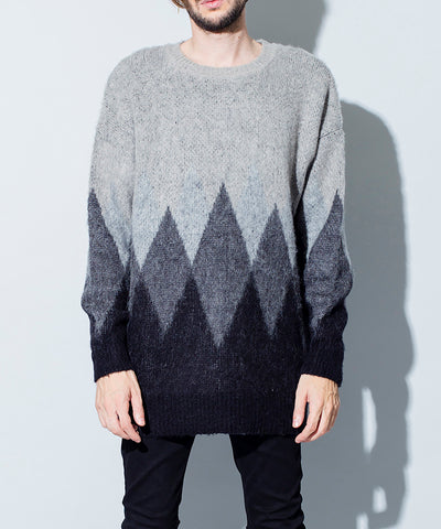 モヘアニットアーガイルJQ-BIG-PO