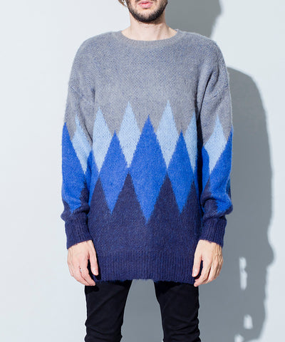 モヘアニットアーガイルJQ-BIG-PO