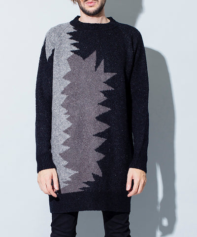 スラブニットロングプルオーバー