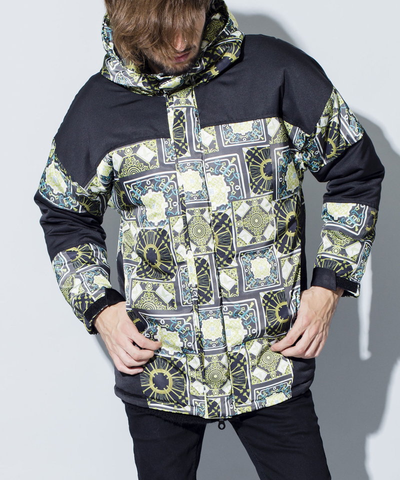 総柄切替中綿フーデッドBLZ