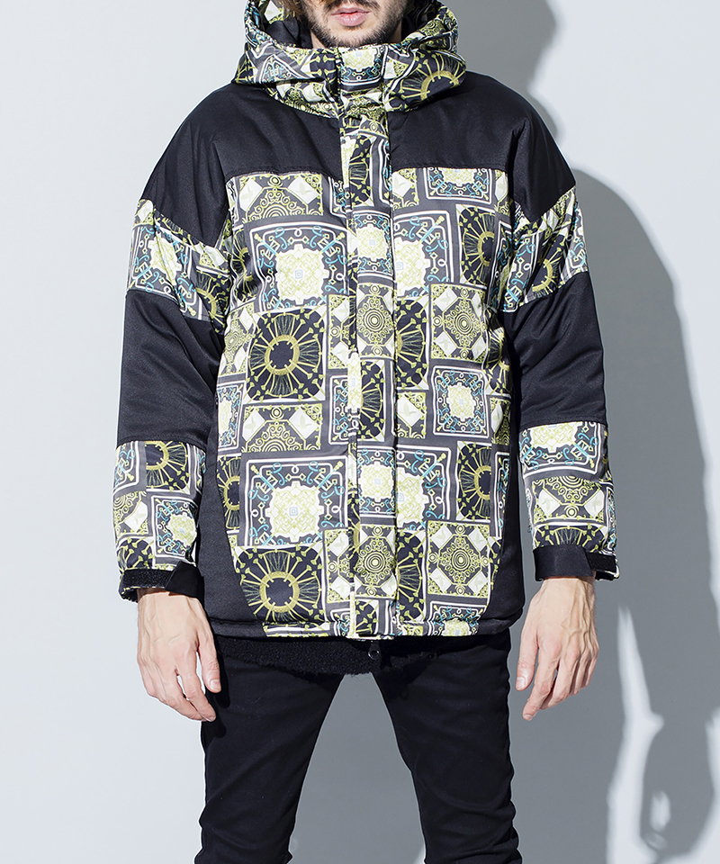 総柄切替中綿フーデッドBLZ