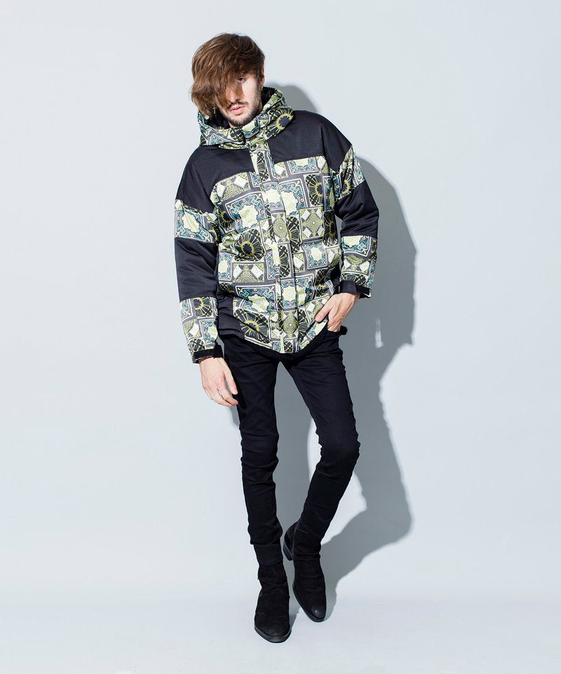 総柄切替中綿フーデッドBLZ