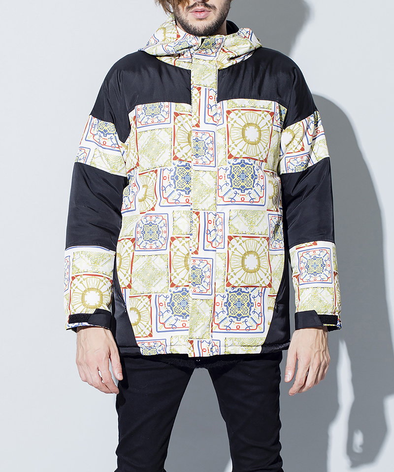 総柄切替中綿フーデッドBLZ