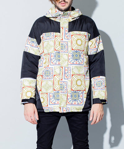 総柄切替中綿フーデッドBLZ