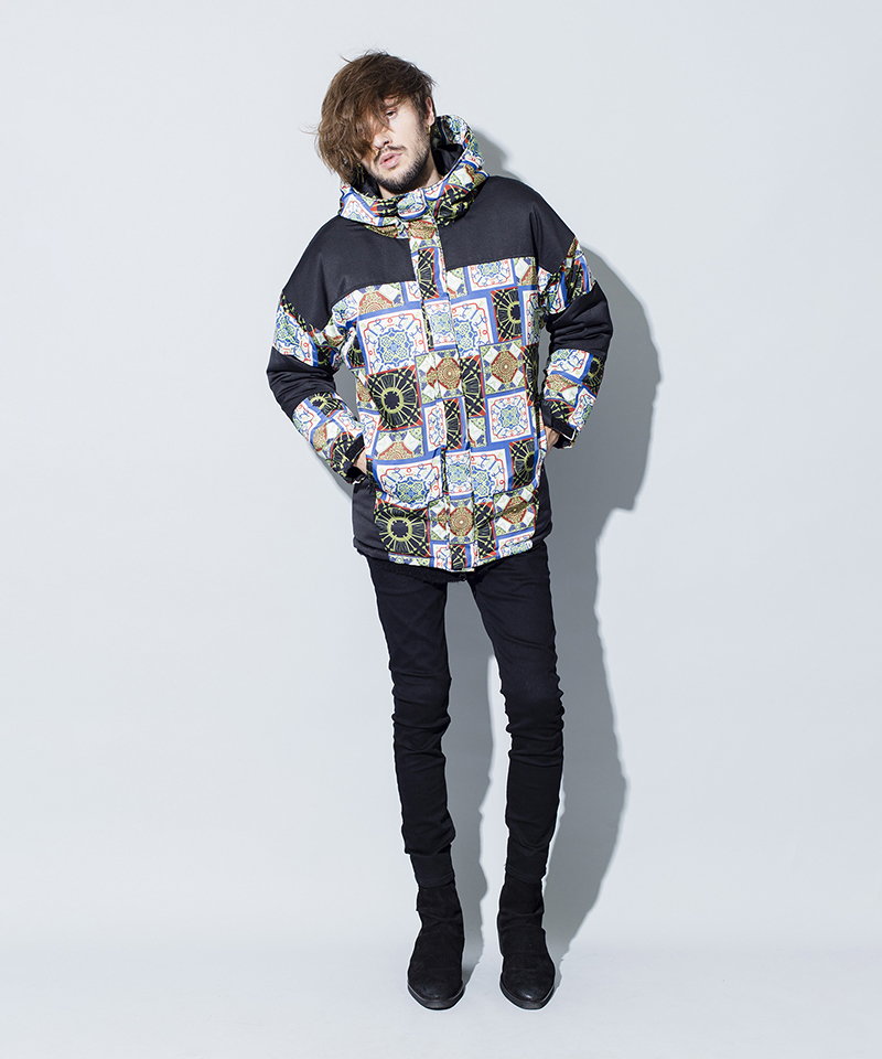 総柄切替中綿フーデッドBLZ