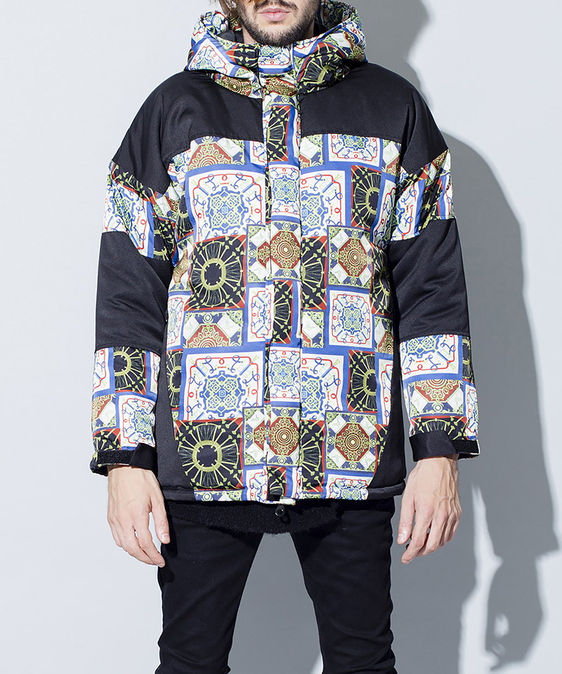 総柄切替中綿フーデッドBLZ