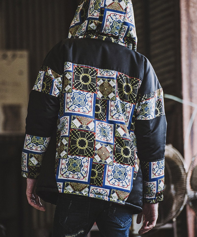 総柄切替中綿フーデッドBLZ