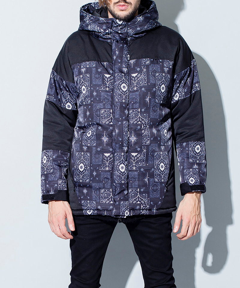 総柄切替中綿フーデッドBLZ