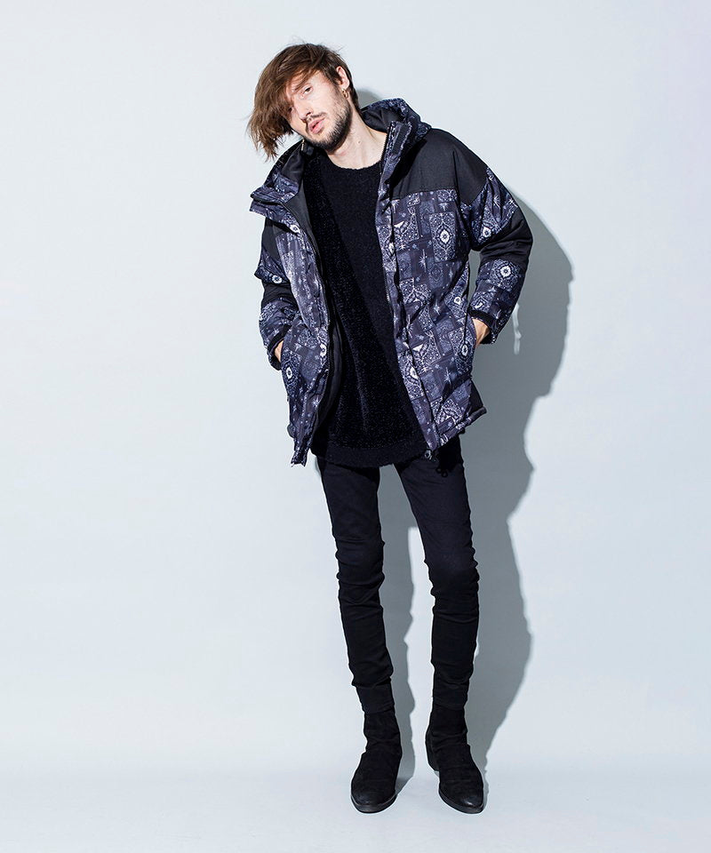 総柄切替中綿フーデッドBLZ