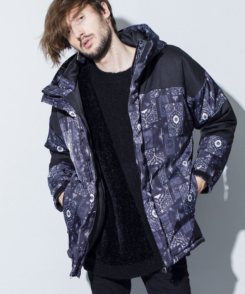 総柄切替中綿フーデッドBLZ