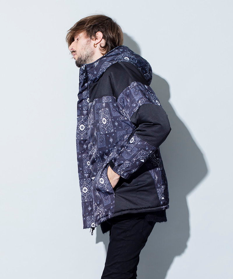 総柄切替中綿フーデッドBLZ