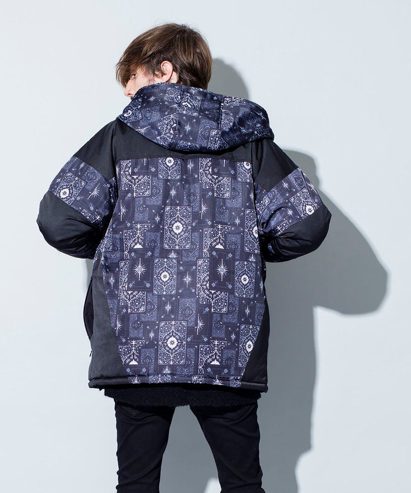 総柄切替中綿フーデッドBLZ