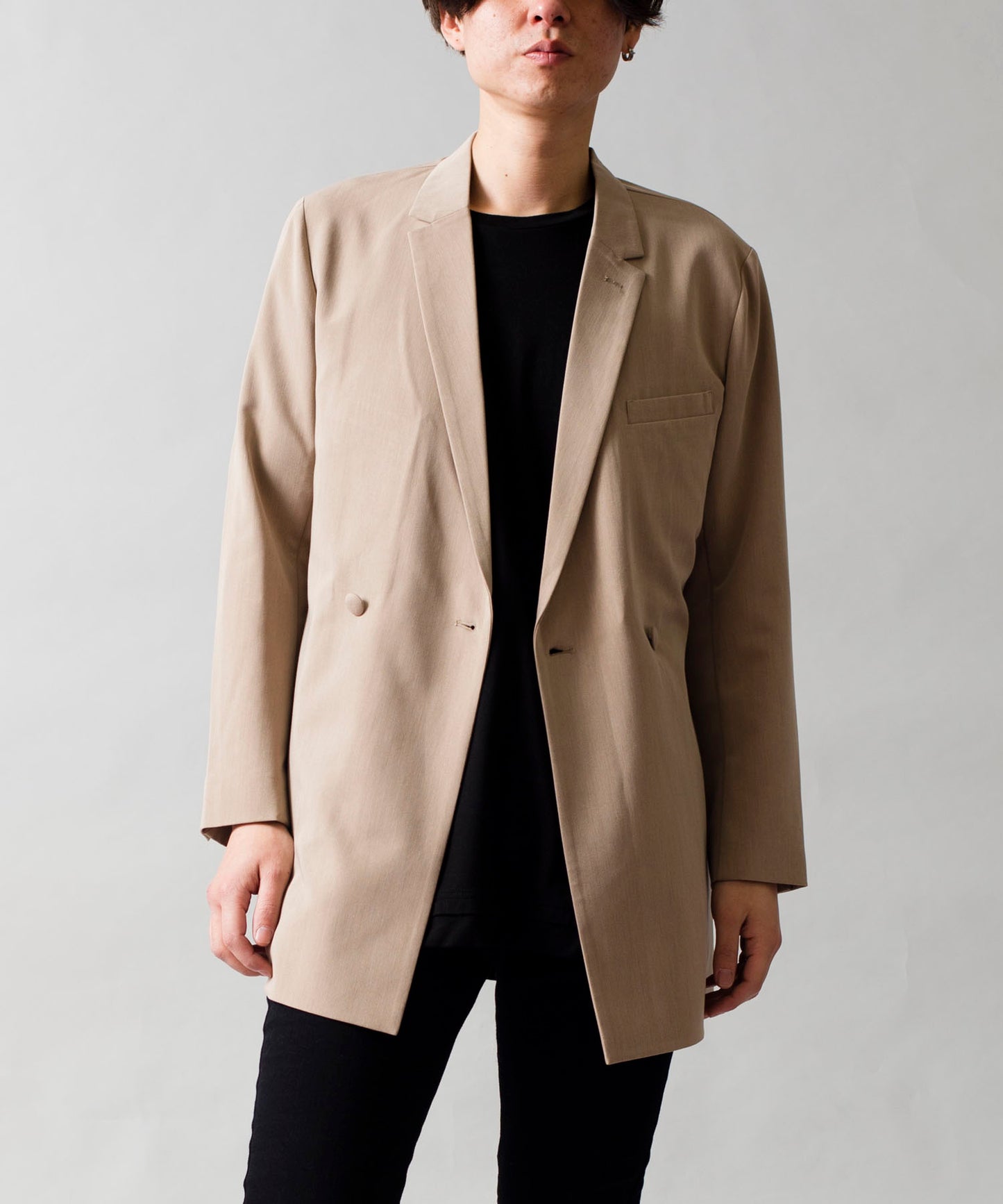 Double-breasted notch lapel half jacket