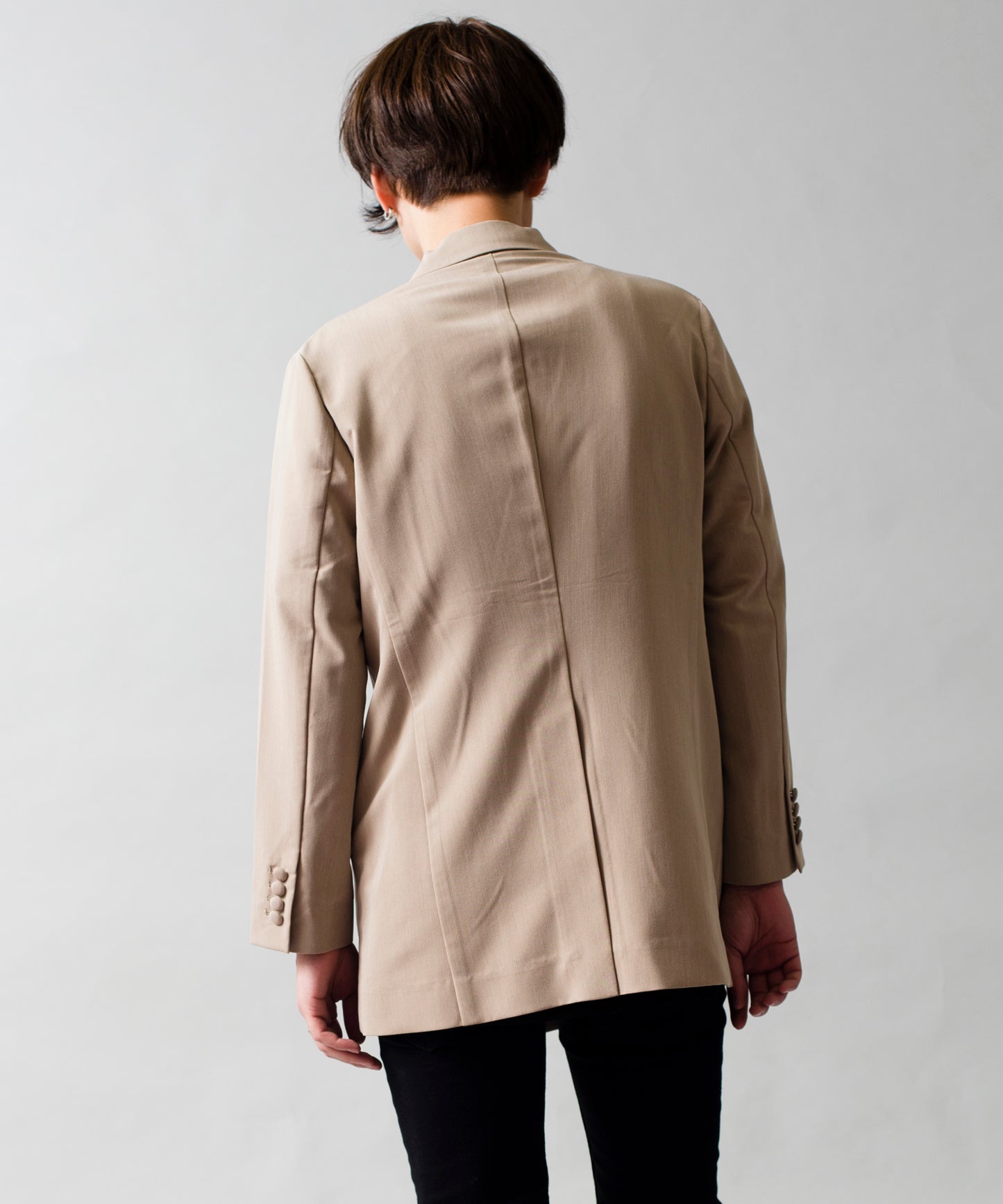 Double-breasted notch lapel half jacket