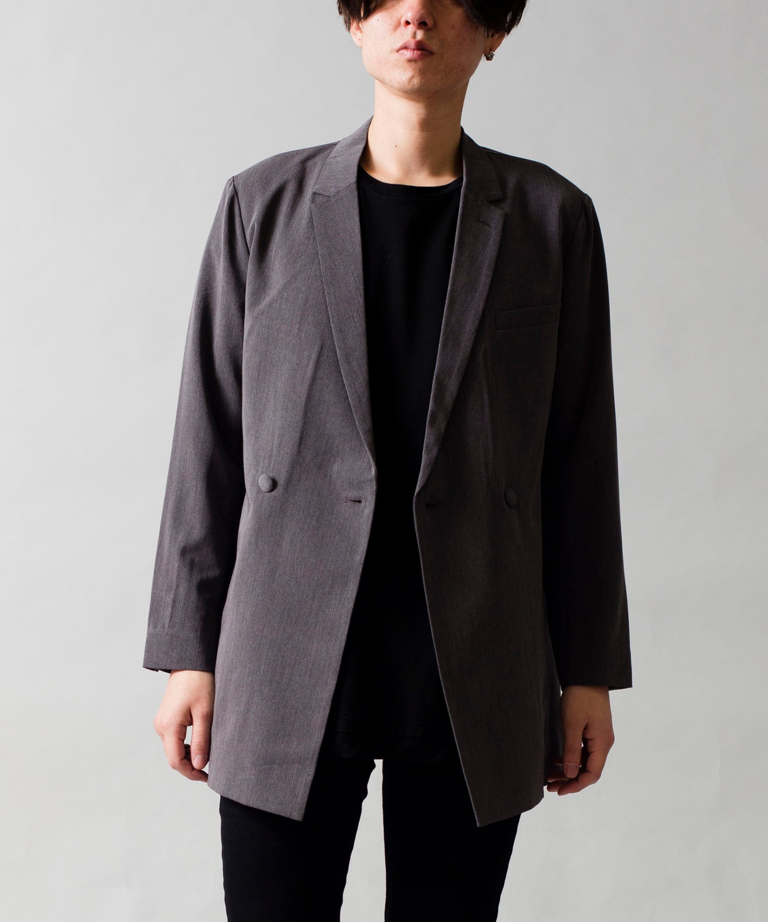 Double-breasted notch lapel half jacket