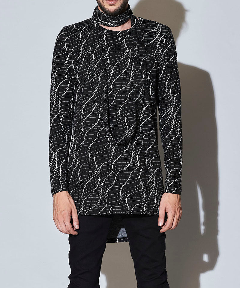 スヌード付ヘムラウンドロンT