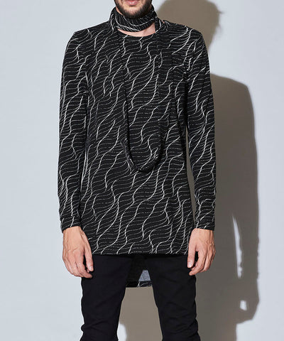 スヌード付ヘムラウンドロンT