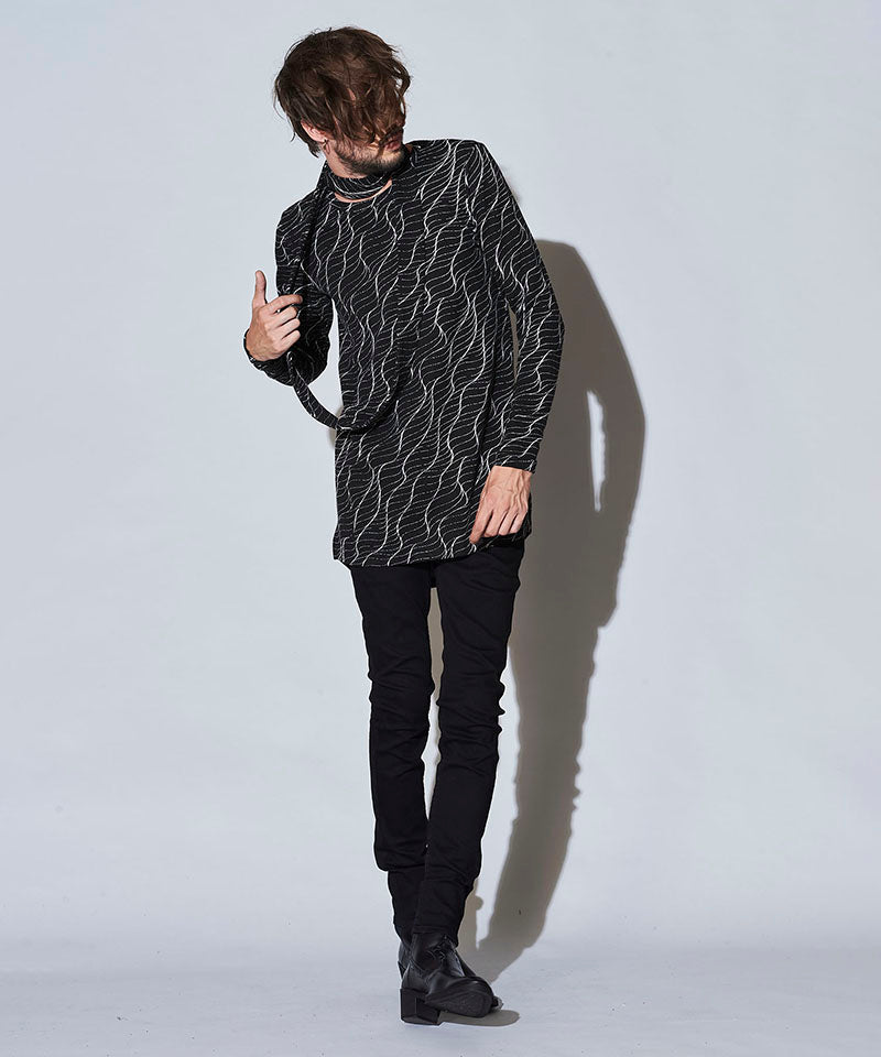 スヌード付ヘムラウンドロンT