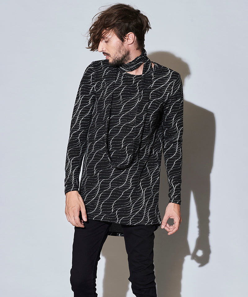 スヌード付ヘムラウンドロンT