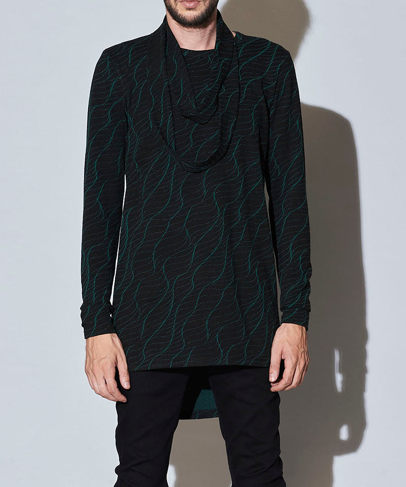 スヌード付ヘムラウンドロンT