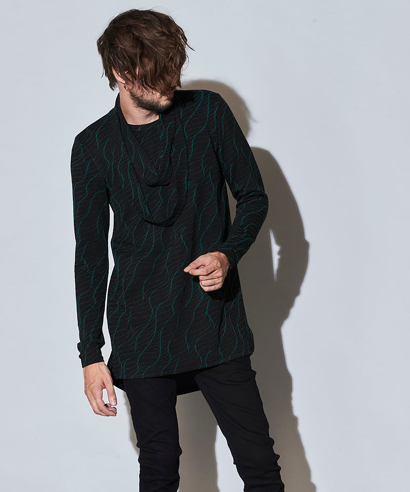 スヌード付ヘムラウンドロンT