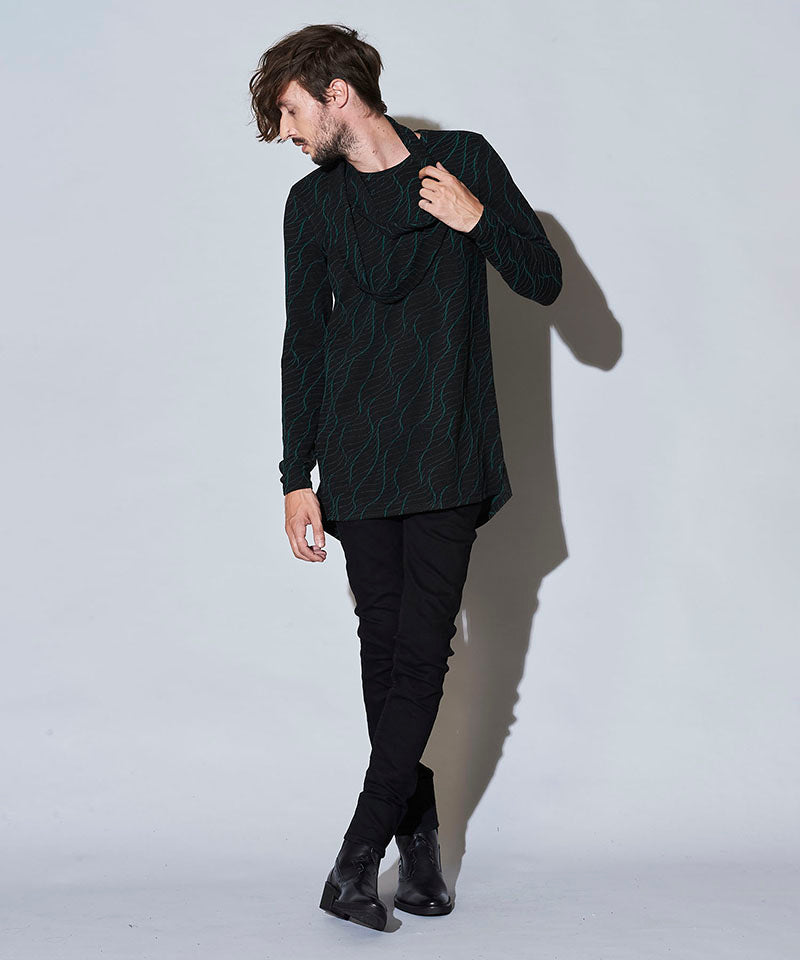 スヌード付ヘムラウンドロンT