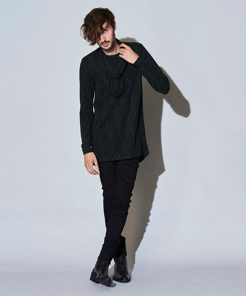 スヌード付ヘムラウンドロンT