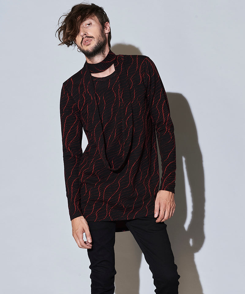 スヌード付ヘムラウンドロンT