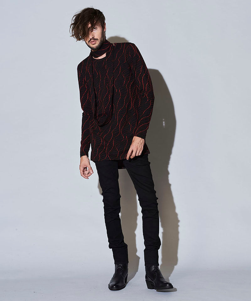 スヌード付ヘムラウンドロンT