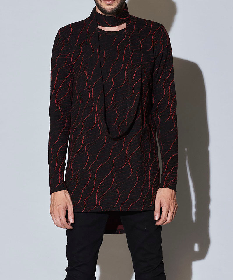 スヌード付ヘムラウンドロンT