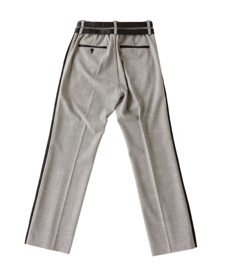 Twin belt semi-wide trousers