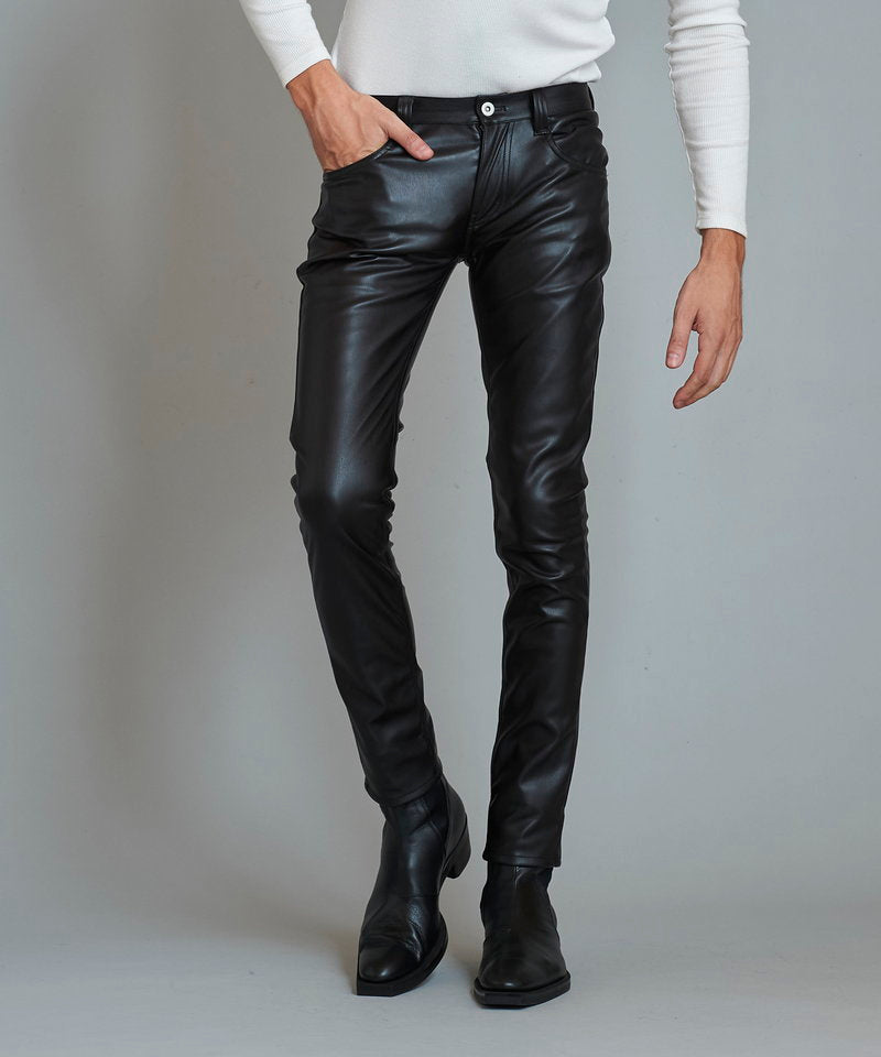 シンセティックレザーウォームスキニーPT