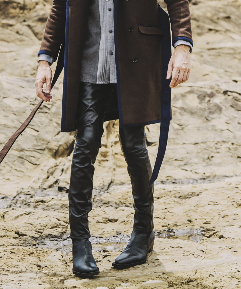 シンセティックレザーウォームスキニーPT