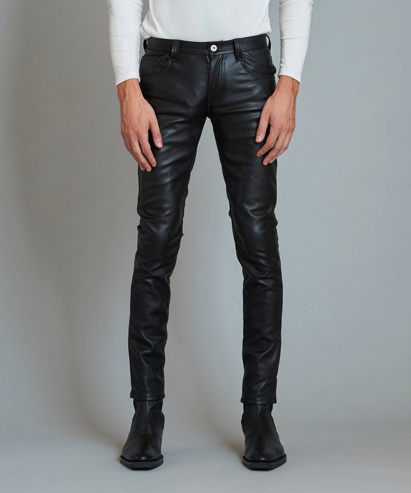 シンセティックレザーウォームスキニーPT