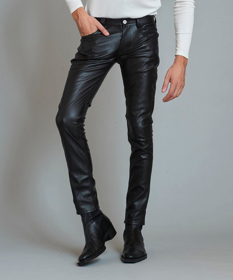 シンセティックレザーウォームスキニーPT