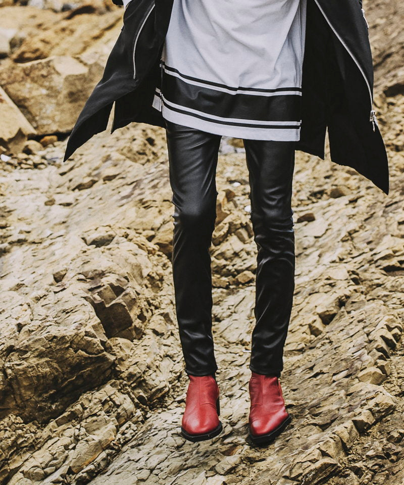 シンセティックレザーウォームスキニーPT