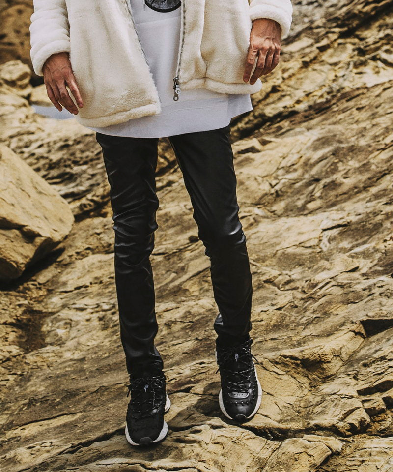 シンセティックレザーウォームスキニーPT