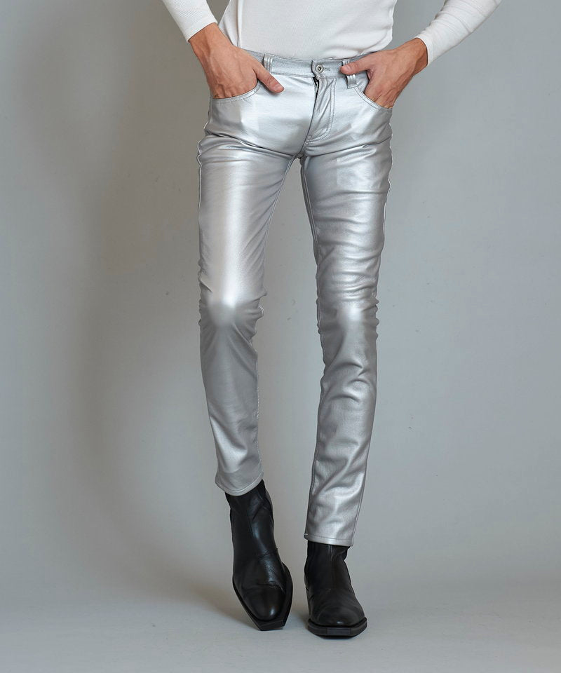 シンセティックレザーウォームスキニーPT