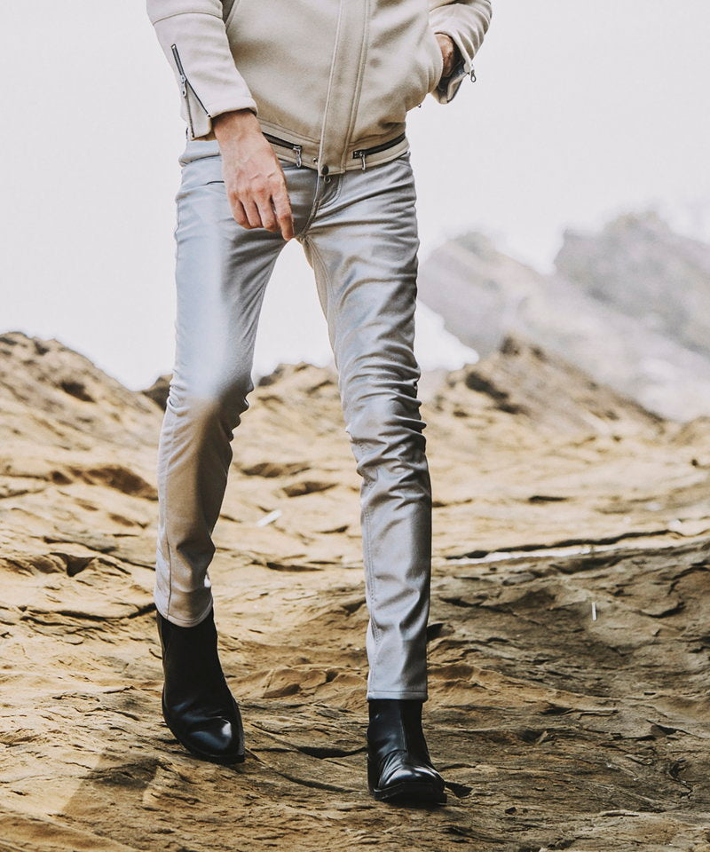 シンセティックレザーウォームスキニーPT