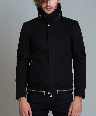 ハイネックエコファーライダースBLZ