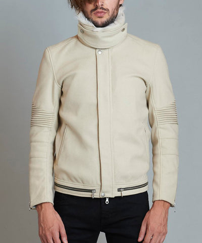 ハイネックエコファーライダースBLZ