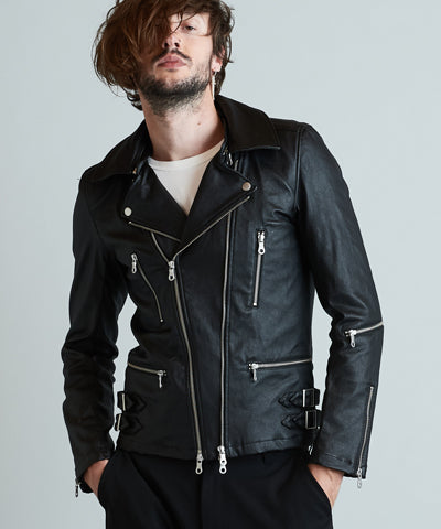 Coated stretch 2-way riders jacket