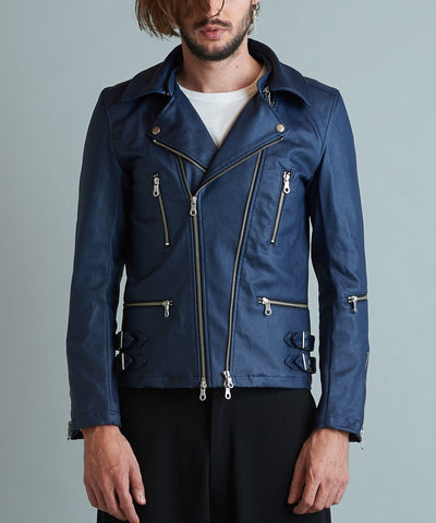 Coated stretch 2-way riders jacket