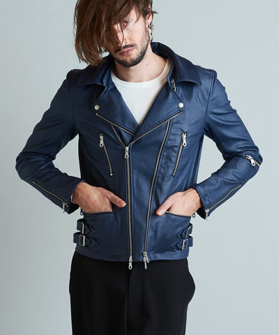 Coated stretch 2-way riders jacket