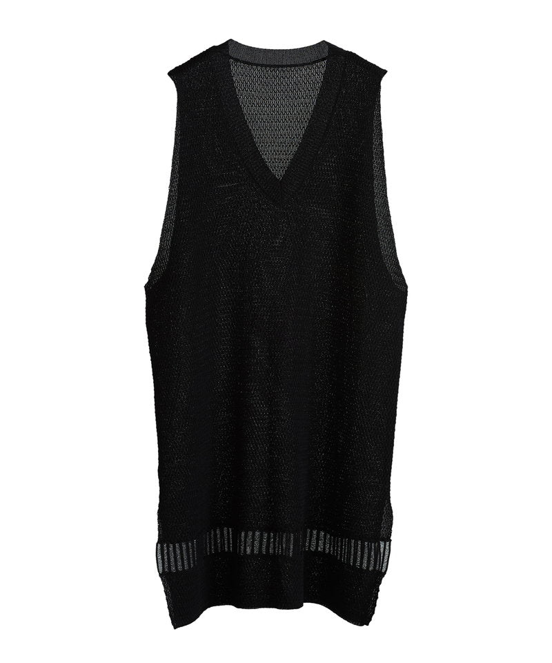 Openwork knit vest